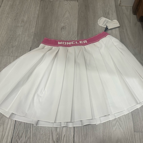 Moncler White Skirt with Pink Waistband